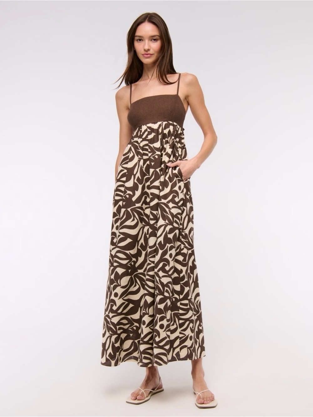 NWT Abercrombie & Fitch Tie-Back Babydoll Maxi Dress XSP